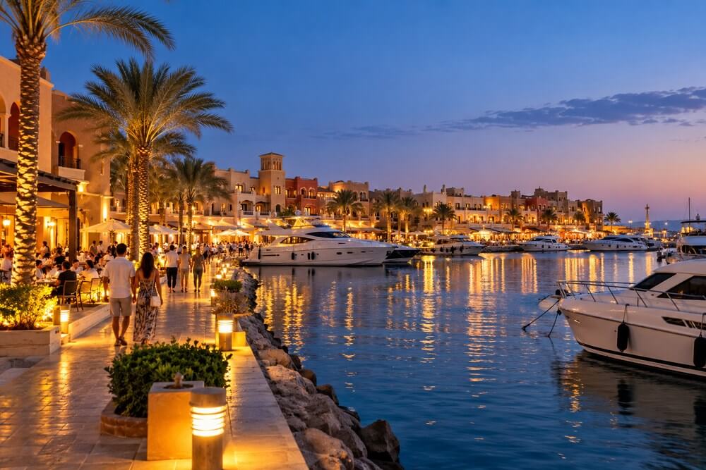 Abu Tig Marina w El Gounie wieczorem