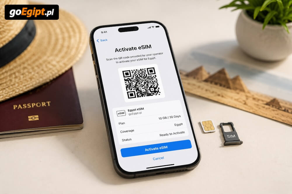 Aktywacja eSIM do Egiptu na smartfonie przed podróżą