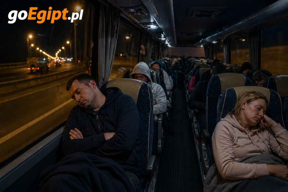 Długa podróż powrotna autokarem z Kairu