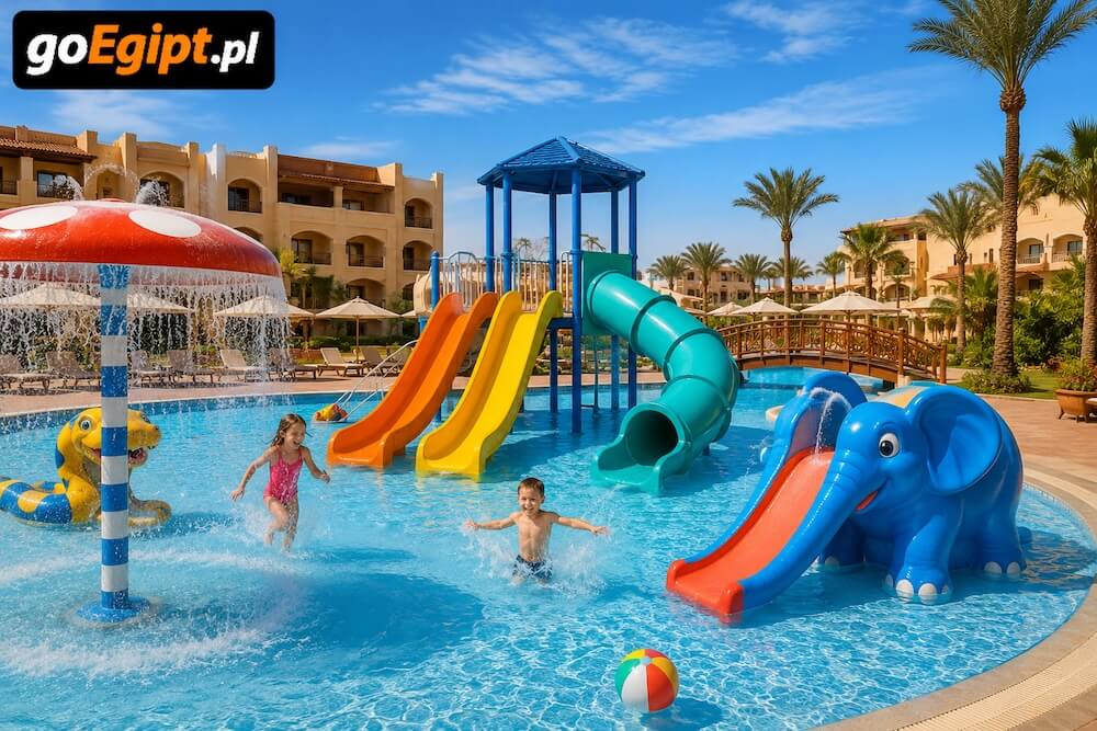 Aquapark i baseny dla dzieci w hotelu rodzinnym w Egipcie