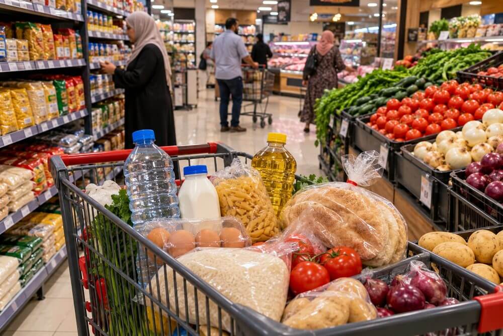 Podstawowe zakupy spożywcze w supermarkecie w Kairze