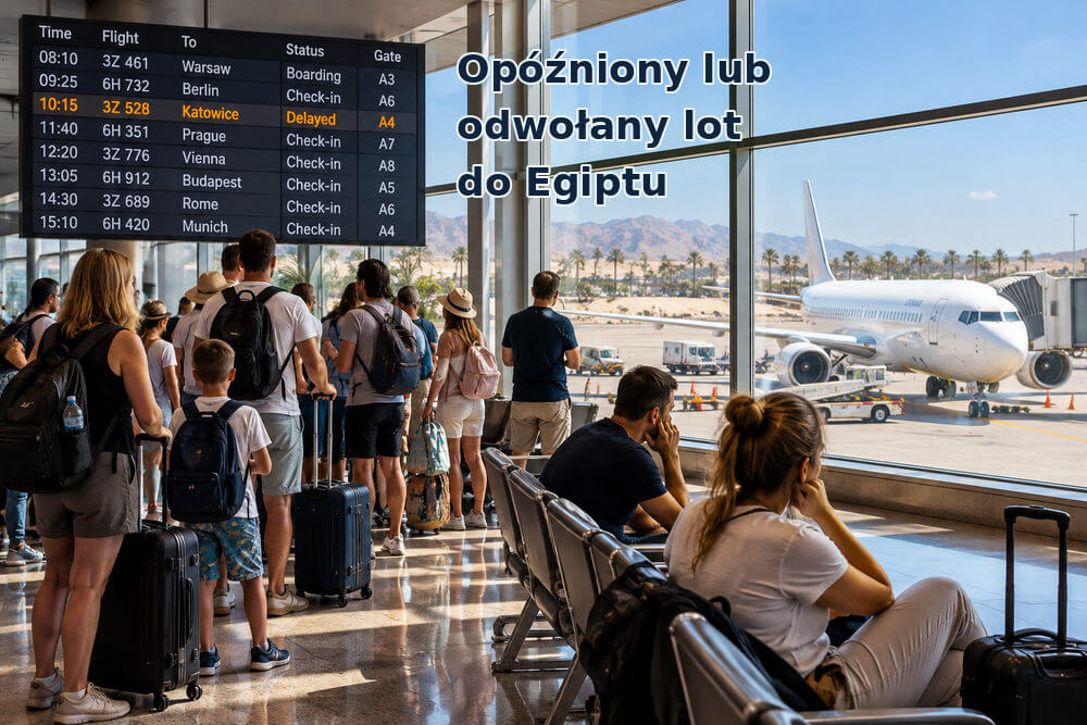 Opóźniony lub odwołany lot do Egiptu – prawa pasażera i czartery
