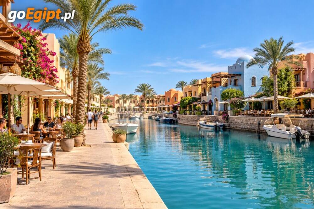 Downtown w El Gounie – Kafr El Gouna, restauracje i kanały