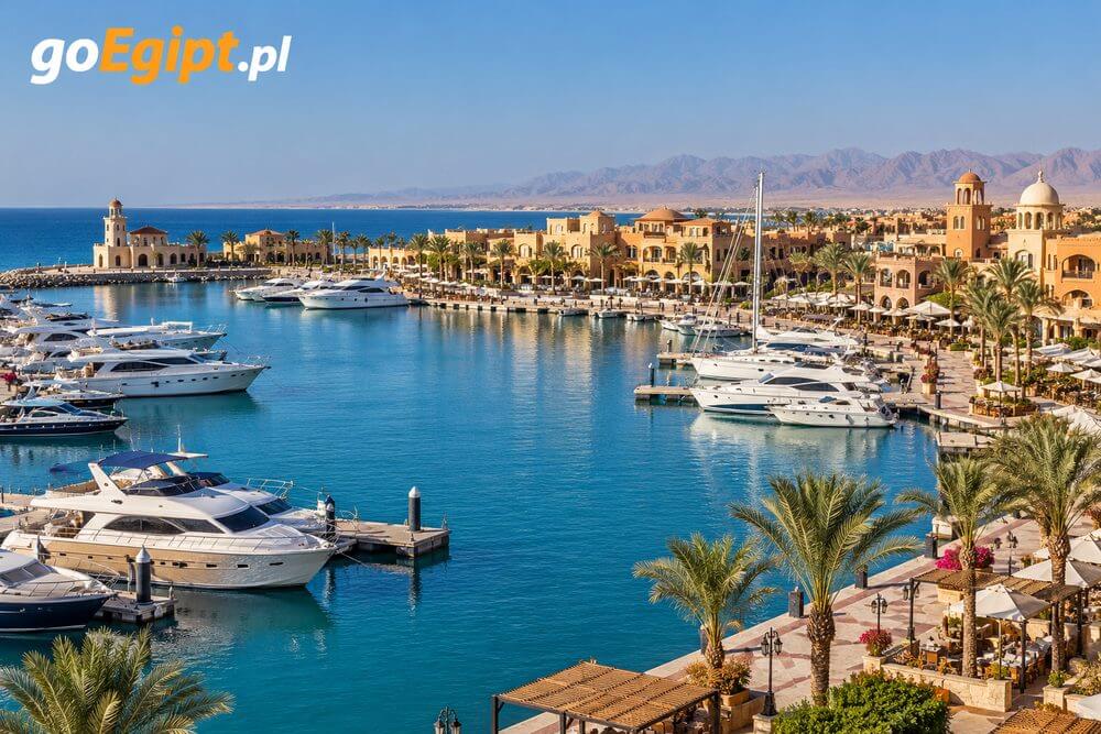 Marina Port Ghalib i zabudowa kurortu nad Morzem Czerwonym