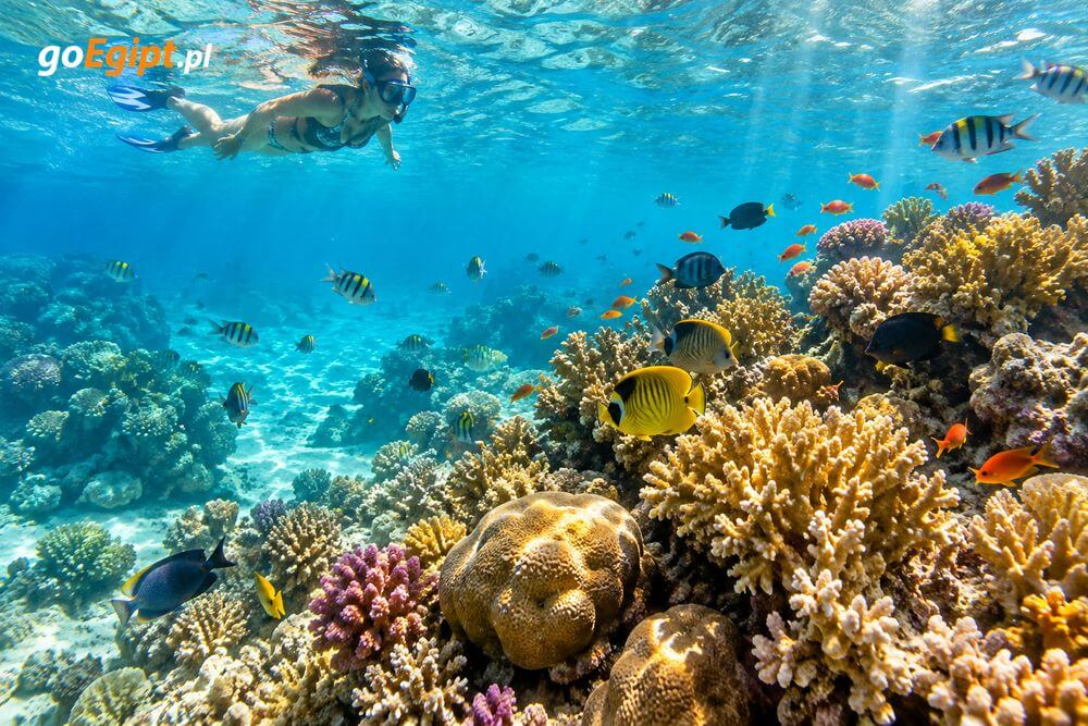 Rafa koralowa w Makadi Bay podczas snorkelingu przy hotelu