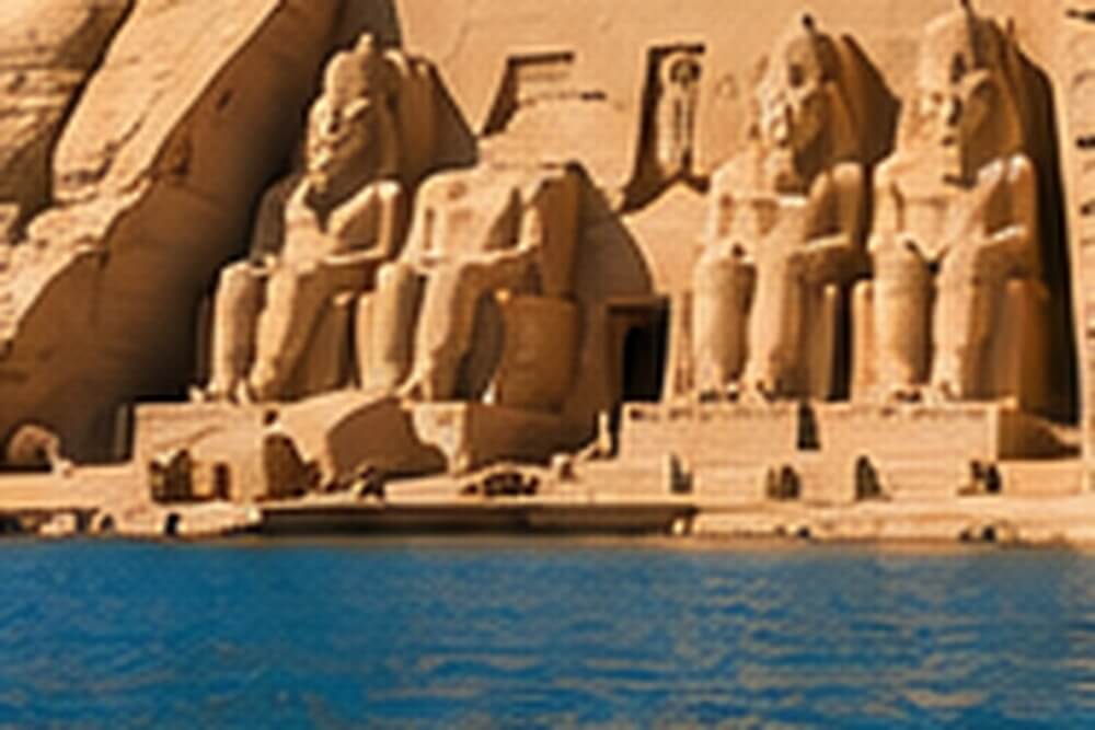 Abu Simbel nad wodami Jeziora Nasera w Nubii