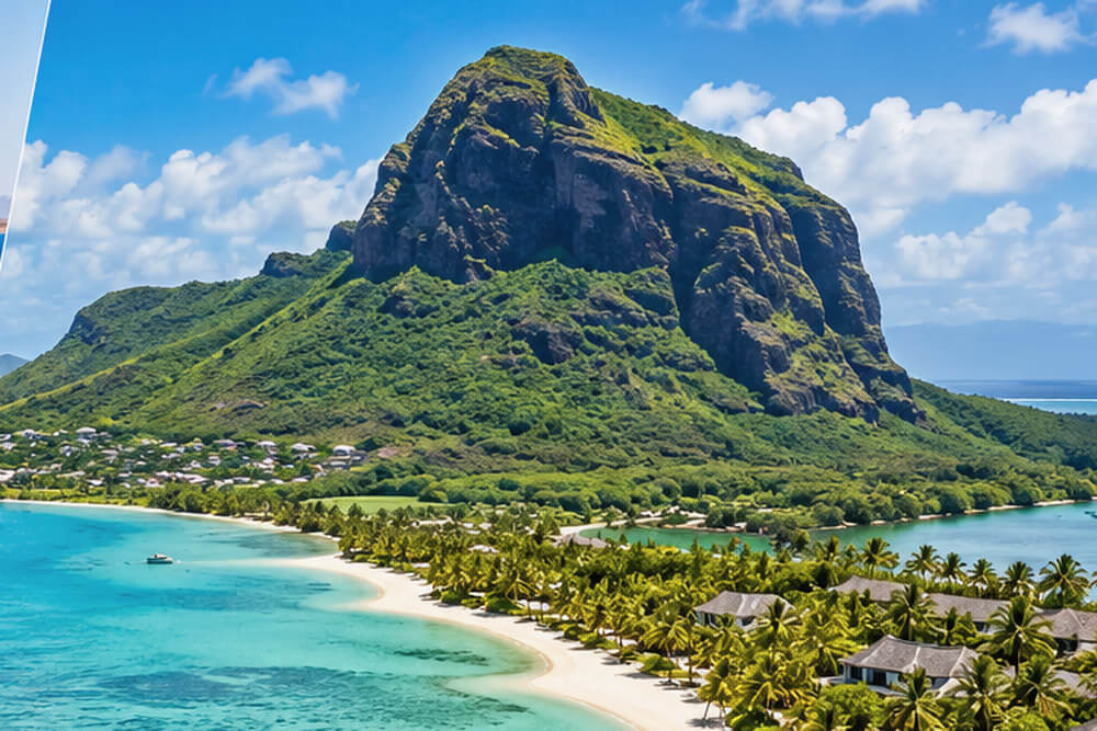 Laguna u stóp góry Le Morne Brabant na Mauritiusie